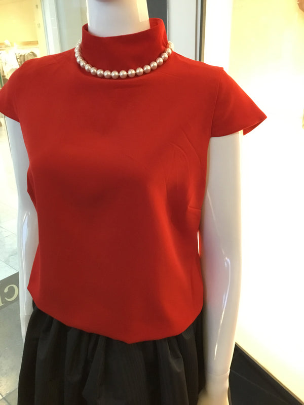 choko's Red crepe blouse